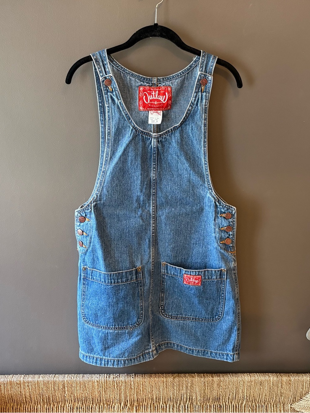 ✨Vintage✨ Outlaw Denim Overall Dress - Medium (made in the USA 🇺🇸)
